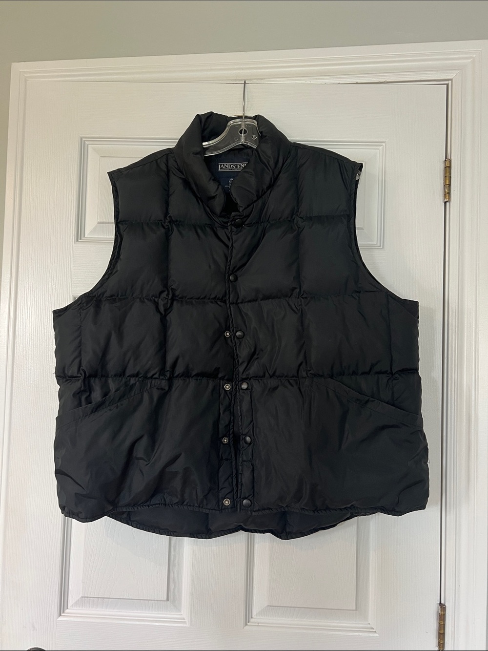 Lands' End Black Quilted goose Down Puffer Vest